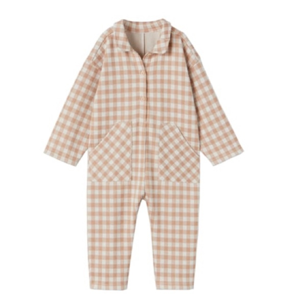 Zara checkered utility jumpsuit size 3-4 years